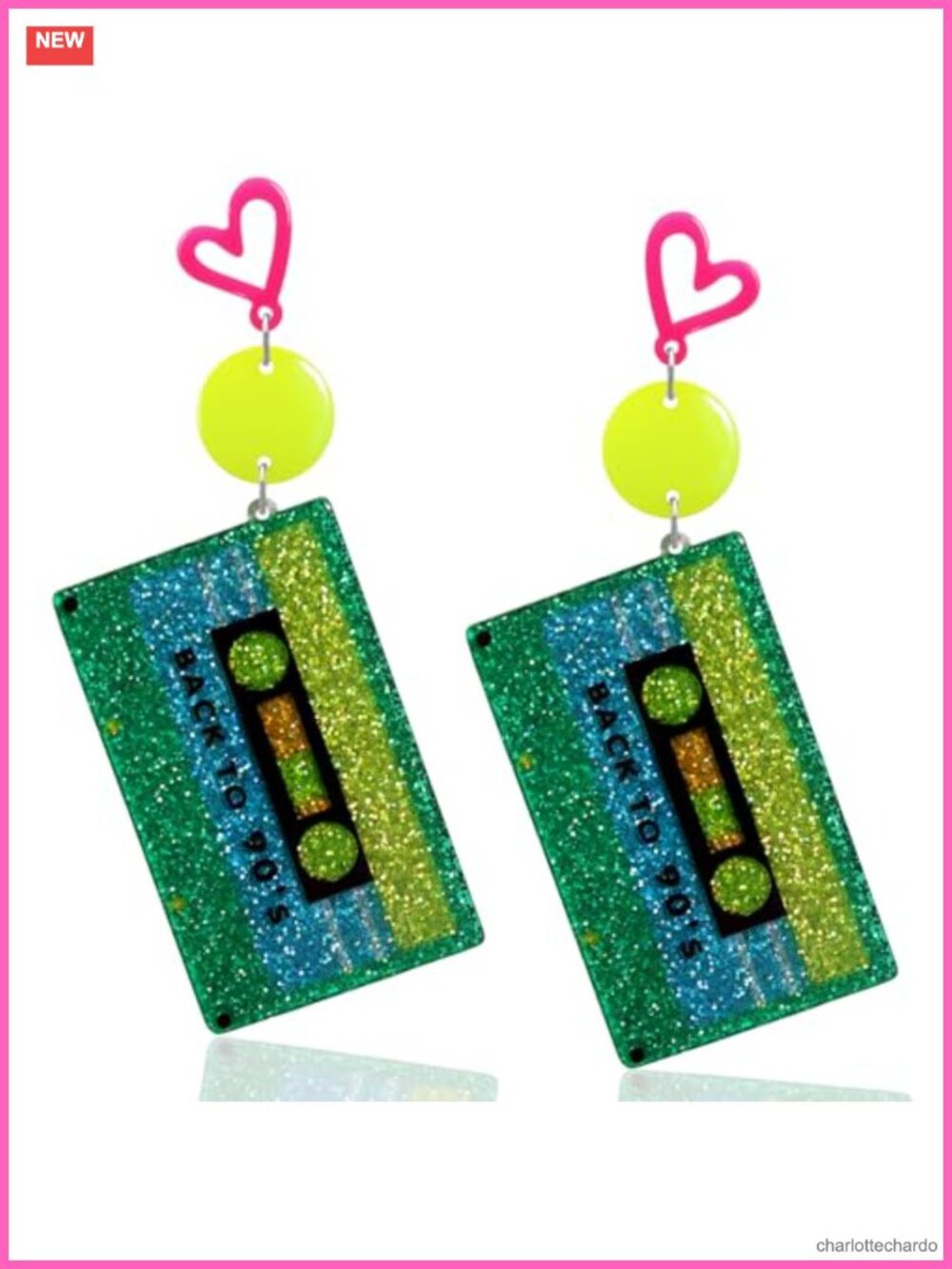 Neon Heart Hoop Earrings Acrylic Retro Costume Jewelry for Women